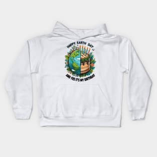 Born In Earth Day 2024, Happy Earth Day It's My Birthday Kids Hoodie